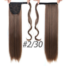 Load image into Gallery viewer, AOOSOO 24 inch Silky Straight Synthetic Clip in Drawstring Ponytail Hairpieces for Women Hair Extension High Temperature Fiber