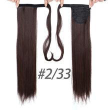 Load image into Gallery viewer, AOOSOO 24 inch Silky Straight Synthetic Clip in Drawstring Ponytail Hairpieces for Women Hair Extension High Temperature Fiber