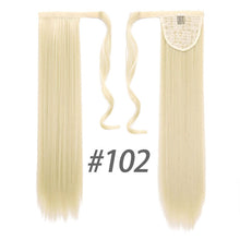 Load image into Gallery viewer, AOOSOO 24 inch Silky Straight Synthetic Clip in Drawstring Ponytail Hairpieces for Women Hair Extension High Temperature Fiber
