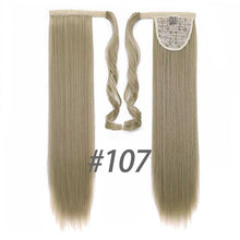 Load image into Gallery viewer, AOOSOO 24 inch Silky Straight Synthetic Clip in Drawstring Ponytail Hairpieces for Women Hair Extension High Temperature Fiber