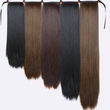 Load image into Gallery viewer, Xnaira Fake Hair Pieces 18-38 Inch Afro Long Straight Drawstring Ponytail Synthetic Hair Bun Pony Tail Clip In Hair Extensions