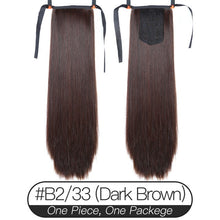 Load image into Gallery viewer, Xnaira Fake Hair Pieces 18-38 Inch Afro Long Straight Drawstring Ponytail Synthetic Hair Bun Pony Tail Clip In Hair Extensions