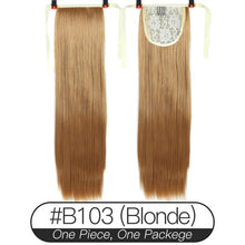 Load image into Gallery viewer, Xnaira Fake Hair Pieces 18-38 Inch Afro Long Straight Drawstring Ponytail Synthetic Hair Bun Pony Tail Clip In Hair Extensions