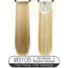 Load image into Gallery viewer, Xnaira Fake Hair Pieces 18-38 Inch Afro Long Straight Drawstring Ponytail Synthetic Hair Bun Pony Tail Clip In Hair Extensions