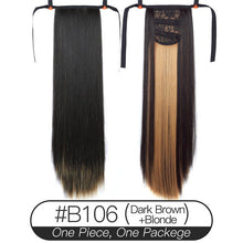 Load image into Gallery viewer, Xnaira Fake Hair Pieces 18-38 Inch Afro Long Straight Drawstring Ponytail Synthetic Hair Bun Pony Tail Clip In Hair Extensions