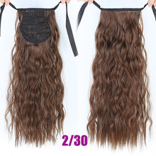 Load image into Gallery viewer, MEIFAN Long Corn Curly Ponytail Synthetic Hair Pieces Ribbon Drawstring Clip on Ponytail Hair Extensions False Hair Pieces