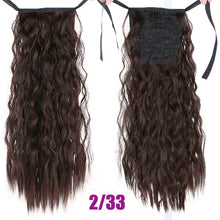 Load image into Gallery viewer, MEIFAN Long Corn Curly Ponytail Synthetic Hair Pieces Ribbon Drawstring Clip on Ponytail Hair Extensions False Hair Pieces
