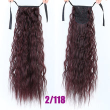 Load image into Gallery viewer, MEIFAN Long Corn Curly Ponytail Synthetic Hair Pieces Ribbon Drawstring Clip on Ponytail Hair Extensions False Hair Pieces