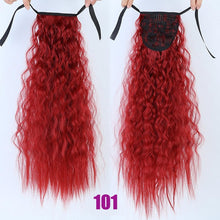 Load image into Gallery viewer, MEIFAN Long Corn Curly Ponytail Synthetic Hair Pieces Ribbon Drawstring Clip on Ponytail Hair Extensions False Hair Pieces