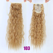Load image into Gallery viewer, MEIFAN Long Corn Curly Ponytail Synthetic Hair Pieces Ribbon Drawstring Clip on Ponytail Hair Extensions False Hair Pieces