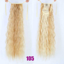 Load image into Gallery viewer, MEIFAN Long Corn Curly Ponytail Synthetic Hair Pieces Ribbon Drawstring Clip on Ponytail Hair Extensions False Hair Pieces