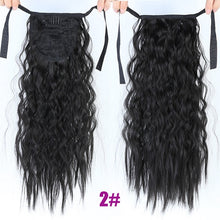 Load image into Gallery viewer, MEIFAN Long Corn Curly Ponytail Synthetic Hair Pieces Ribbon Drawstring Clip on Ponytail Hair Extensions False Hair Pieces