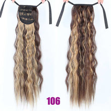 Load image into Gallery viewer, MEIFAN Long Corn Curly Ponytail Synthetic Hair Pieces Ribbon Drawstring Clip on Ponytail Hair Extensions False Hair Pieces