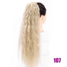 Load image into Gallery viewer, MEIFAN Long Corn Curly Ponytail Synthetic Hair Pieces Ribbon Drawstring Clip on Ponytail Hair Extensions False Hair Pieces
