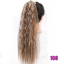 Load image into Gallery viewer, MEIFAN Long Corn Curly Ponytail Synthetic Hair Pieces Ribbon Drawstring Clip on Ponytail Hair Extensions False Hair Pieces