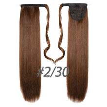 Load image into Gallery viewer, Straight Clip In Hair Tail False Hair 24" 120g Ponytail Hairpiece With Hairpins Synthetic Hair Pony Tail Hair Extensions AOSIWIG