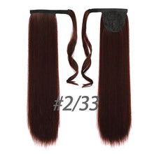 Load image into Gallery viewer, Straight Clip In Hair Tail False Hair 24" 120g Ponytail Hairpiece With Hairpins Synthetic Hair Pony Tail Hair Extensions AOSIWIG