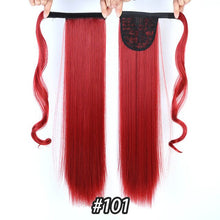 Load image into Gallery viewer, Straight Clip In Hair Tail False Hair 24" 120g Ponytail Hairpiece With Hairpins Synthetic Hair Pony Tail Hair Extensions AOSIWIG