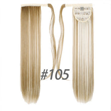 Load image into Gallery viewer, Straight Clip In Hair Tail False Hair 24" 120g Ponytail Hairpiece With Hairpins Synthetic Hair Pony Tail Hair Extensions AOSIWIG