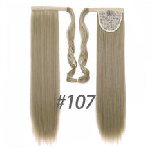 Load image into Gallery viewer, Straight Clip In Hair Tail False Hair 24" 120g Ponytail Hairpiece With Hairpins Synthetic Hair Pony Tail Hair Extensions AOSIWIG