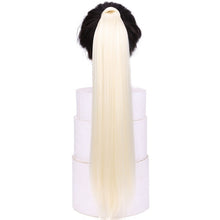 Load image into Gallery viewer, Straight Clip In Hair Tail False Hair 24" 120g Ponytail Hairpiece With Hairpins Synthetic Hair Pony Tail Hair Extensions AOSIWIG