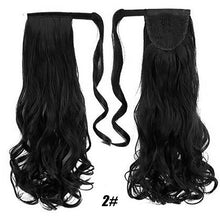 Load image into Gallery viewer, Straight Clip In Hair Tail False Hair 24" 120g Ponytail Hairpiece With Hairpins Synthetic Hair Pony Tail Hair Extensions AOSIWIG