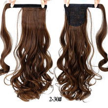 Load image into Gallery viewer, Straight Clip In Hair Tail False Hair 24" 120g Ponytail Hairpiece With Hairpins Synthetic Hair Pony Tail Hair Extensions AOSIWIG