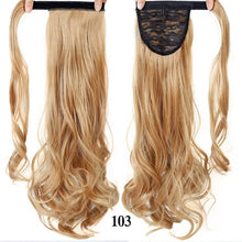 Load image into Gallery viewer, Straight Clip In Hair Tail False Hair 24" 120g Ponytail Hairpiece With Hairpins Synthetic Hair Pony Tail Hair Extensions AOSIWIG