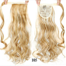 Load image into Gallery viewer, Straight Clip In Hair Tail False Hair 24" 120g Ponytail Hairpiece With Hairpins Synthetic Hair Pony Tail Hair Extensions AOSIWIG