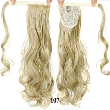 Load image into Gallery viewer, Straight Clip In Hair Tail False Hair 24" 120g Ponytail Hairpiece With Hairpins Synthetic Hair Pony Tail Hair Extensions AOSIWIG