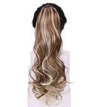 Load image into Gallery viewer, Straight Clip In Hair Tail False Hair 24" 120g Ponytail Hairpiece With Hairpins Synthetic Hair Pony Tail Hair Extensions AOSIWIG