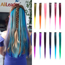 Load image into Gallery viewer, AliLeader Made 57 Colors 50CM Single Clip In One Piece Hair Extensions Synthetic Long Straight Ombre Grey Red Rainbow Hair Piece