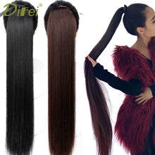 Load image into Gallery viewer, DIFEI 5 Size Long Straight Drawstring Synthetic Ponytail Black/Brown Heat Resistance Hairpiece Clip In Hair Extension for Woman