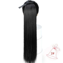 Load image into Gallery viewer, DIFEI 5 Size Long Straight Drawstring Synthetic Ponytail Black/Brown Heat Resistance Hairpiece Clip In Hair Extension for Woman