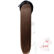 Load image into Gallery viewer, DIFEI 5 Size Long Straight Drawstring Synthetic Ponytail Black/Brown Heat Resistance Hairpiece Clip In Hair Extension for Woman