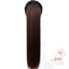 Load image into Gallery viewer, DIFEI 5 Size Long Straight Drawstring Synthetic Ponytail Black/Brown Heat Resistance Hairpiece Clip In Hair Extension for Woman