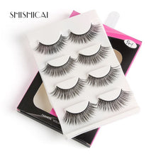 Load image into Gallery viewer, 4 Pairs/pack 3D Mink Hair False Eyelashes Wispy Lashes Natural/Thick Long Eye Lashes Makeup Beauty Extension Tools faux cils