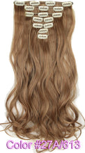 Load image into Gallery viewer, TOPREETY Heat Resistant B5 Synthetic Fiber Wavy 7pcs/set Clip in hair Extensions 7008