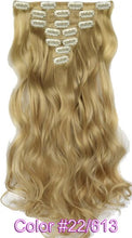 Load image into Gallery viewer, TOPREETY Heat Resistant B5 Synthetic Fiber Wavy 7pcs/set Clip in hair Extensions 7008