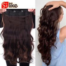 Load image into Gallery viewer, Silike 190g Wavy Clip in One Piece Hair Extensions 24 inch 17 Colors Available Synthetic Heat Resistant Fiber Hair Extension
