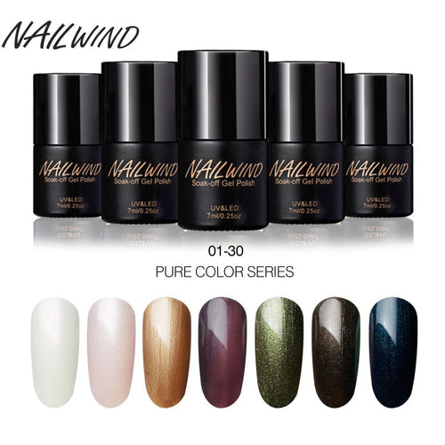 NAILWIND 7ML Pure Colors 01-30 Soak Off Gel Nail Polish Nail Art UV Led Nagellak Vernis Ongle Nail Gel Polish Primer Lacquer Art