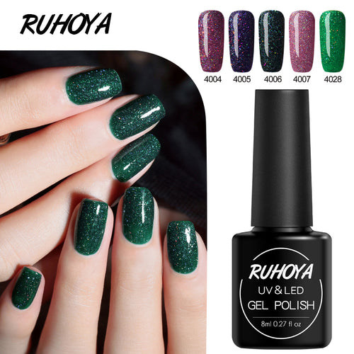 Ruhoya Nail Polish 8ml Giltter Bling NeonColors Vernis Gellak Lucky Lacquer Vernis Ongle Nagellak Nail Varnishes Semi Permanent
