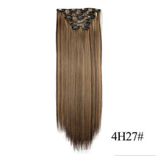 Load image into Gallery viewer, Vigorous 16 Clips 6Pcs/Set Silky Straight Synthetic Clip in Hair Extensions for Women False Hairpiece Heat Resistant 22 Inches