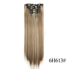 Load image into Gallery viewer, Vigorous 16 Clips 6Pcs/Set Silky Straight Synthetic Clip in Hair Extensions for Women False Hairpiece Heat Resistant 22 Inches