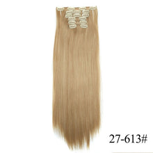 Load image into Gallery viewer, Vigorous 16 Clips 6Pcs/Set Silky Straight Synthetic Clip in Hair Extensions for Women False Hairpiece Heat Resistant 22 Inches