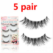 Load image into Gallery viewer, False Eyelashes for Makeup Fake Lashes Faux Cils Natural Handmade Volume False Eyelashes Thick Cross Long Eyelash 5/10Pairs
