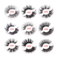 Load image into Gallery viewer, wholesale 10pair/pack false mink eyelashes 25mm lashes faux cils natural long fake full strip with tray no packaging box vendors