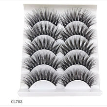 Load image into Gallery viewer, 5 Pairs 6D Mink False Eyelashes Handmade Soft Wispy Fluffy Strip Nature Lashes Extension Eye Makeup Tools Eyelash Faux Cils