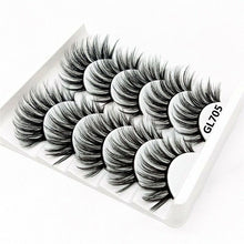 Load image into Gallery viewer, 5 Pairs 6D Mink False Eyelashes Handmade Soft Wispy Fluffy Strip Nature Lashes Extension Eye Makeup Tools Eyelash Faux Cils