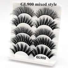 Load image into Gallery viewer, 5 Pairs 6D Mink False Eyelashes Handmade Soft Wispy Fluffy Strip Nature Lashes Extension Eye Makeup Tools Eyelash Faux Cils